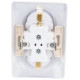 Розетка двойная с заземлением SE Glossa в сборе с рамкой, белая
