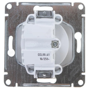 Розетка без заземления SE Glossa, белая-1