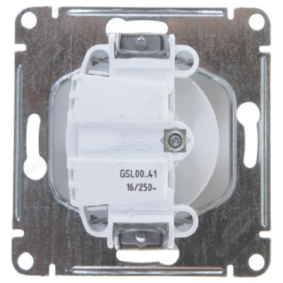Розетка без заземления SE Glossa, белая-1
