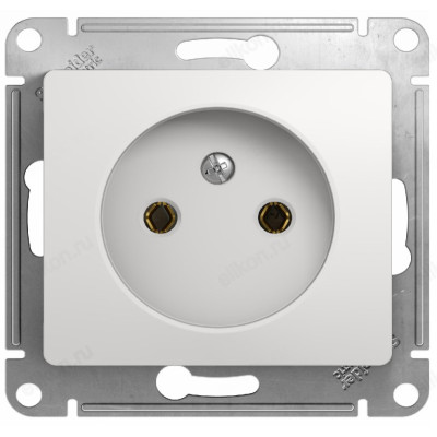 Розетка без заземления SE Glossa, белая