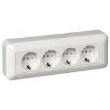 Розетка наружная 4-ая SE RA16-411M-BI