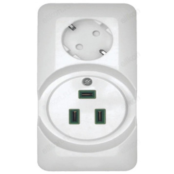 Розетка наружная 2-ая для электроплит 32А+силовая 16А, SE Wessen Прима белая, в сборе