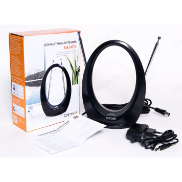 Антенна комнатная DVB-T2 и ДМВ+МВ активная Сигнал SAI-615-4