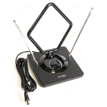 Антенна комнатная DVB-T2 и ДМВ+МВ активная Сигнал SAI 975-1