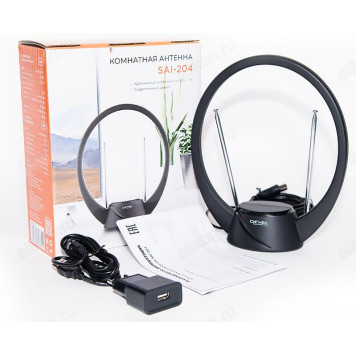 Антенна комнатная DVB-T2 и ДМВ активная Сигнал SAI-204-3