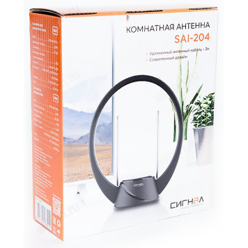 Антенна комнатная DVB-T2 и ДМВ активная Сигнал SAI-204-4
