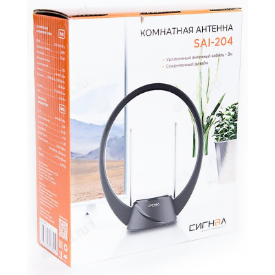 Антенна комнатная DVB-T2 и ДМВ активная Сигнал SAI-204-4