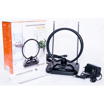 Антенна комнатная DVB-T2 и ДМВ+МВ активная Сигнал SAI-304-5