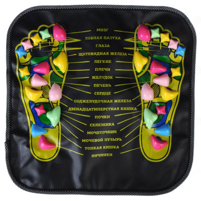 Массажер-коврик SilaPro, для ног с указанием акупунктурных точек, 35х35 см-1