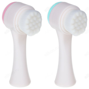 Массажер-щетка для умывния лица SilaPro, 13x4 см, силикон, пластик