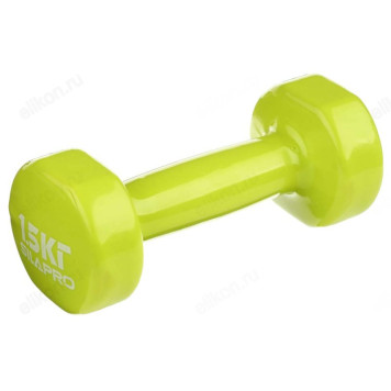 Гантель SILAPRO 197-006 с виниловым покрытием 1.5кг (+-100гр), металл-1