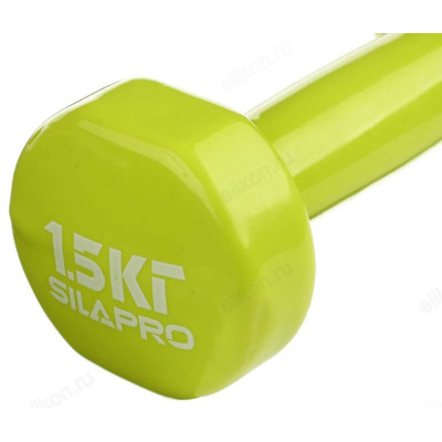 Гантель SILAPRO 197-006 с виниловым покрытием 1.5кг (+-100гр), металл-2