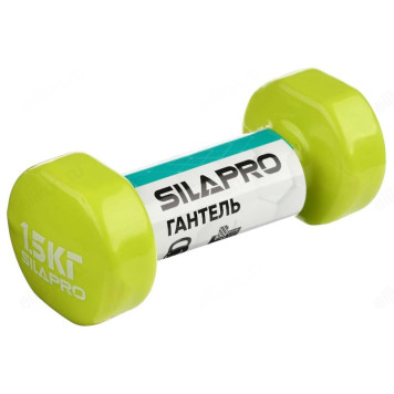 Гантель SILAPRO 197-006 с виниловым покрытием 1.5кг (+-100гр), металл