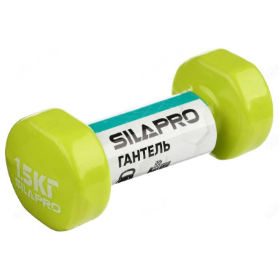 Гантель SILAPRO 197-006 с виниловым покрытием 1.5кг (+-100гр), металл