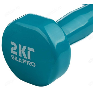 Гантель SILAPRO 197-007 с виниловым покрытием 2кг (+-100гр), металл-1