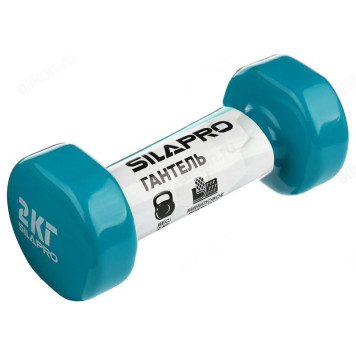 Гантель SILAPRO 197-007 с виниловым покрытием 2кг (+-100гр), металл-2