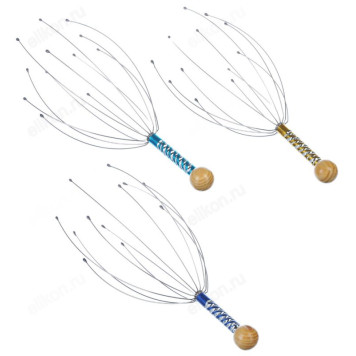 Массажёр для головы SilaPro, 22см, металл, дерево-1