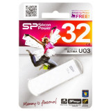 Память USB 32GB Silicon Power Ultima U03 White