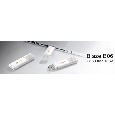 Память USB  32GB Silicon Power BLAZE B06 White-1