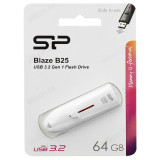 Память USB 64GB Silicon Power BLAZE B25 White (SP064GBUF3B25V1W)