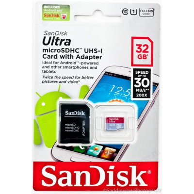 Карта MicroSD 32GB SmartBuyClass10+адаптер-1