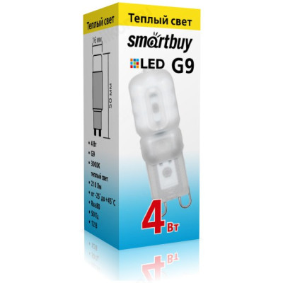 Лампа светодиодная LED G9 4W 30K Smartbuy-1