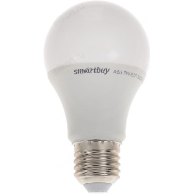 Лампа светодиодная LED E27 A60 7W 30K Smartbuy-1