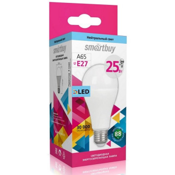 Лампа светодиодная LED E27 A65 25W 4K Smartbuy-1