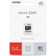 Карта MicroSD  64GB Smartbuy Class10 PRO U3 R/W:90/70 MB/s + адаптер SD