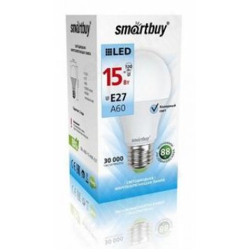 Лампа светодиодная LED E27 A60 15W 60K Smartbuy-1