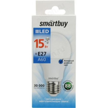 Лампа светодиодная LED E27 A60 15W 60K Smartbuy-3