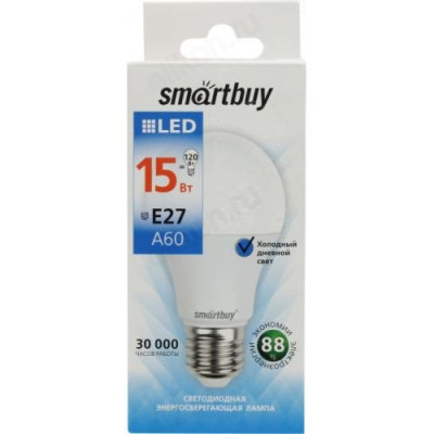 Лампа светодиодная LED E27 A60 15W 60K Smartbuy-3