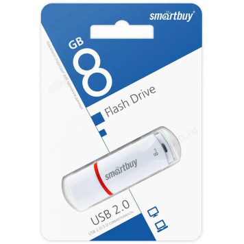 Память USB   8GB SmartBuy Crown White (SB8GBCRW-W)