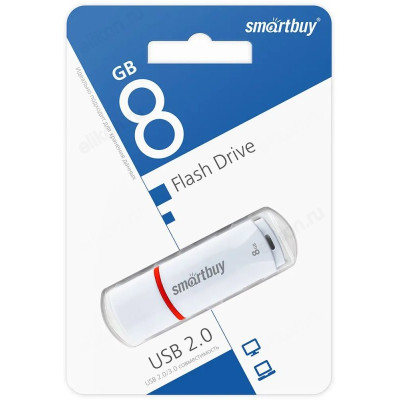 Память USB   8GB SmartBuy Crown White (SB8GBCRW-W)