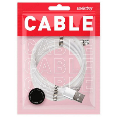 Кабель USB - micro USB 1м 3А SmartBuy (ik-12mag-s) магнит, самосворачивающийся, отсоединяющ. наконеч