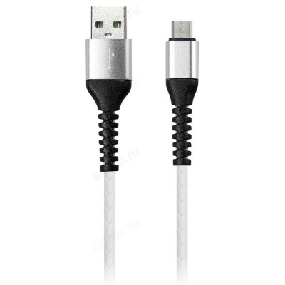 Кабель USB - micro USB 1м SmartBuy (iK-12sp white)/100 спиральный-1