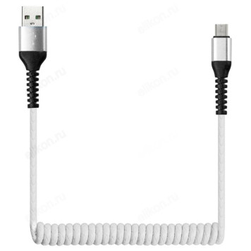 Кабель USB - micro USB 1м SmartBuy (iK-12sp white)/100 спиральный