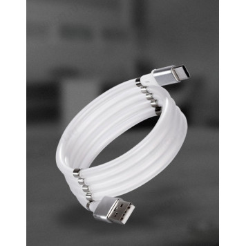 Кабель USB - USB Type-C 1м 3А SmartBuy (iK-3112mag), магнит, самосворачивающийся
