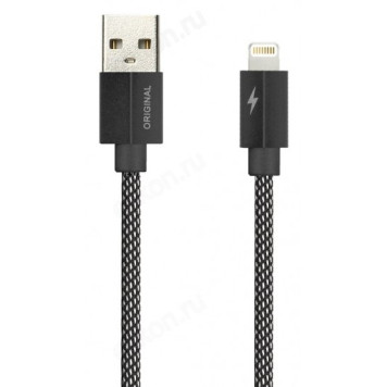 Кабель USB - 8pin 1м 2А SmartBuy TWILL (iK-512MTW black)/100 металлический наконечник