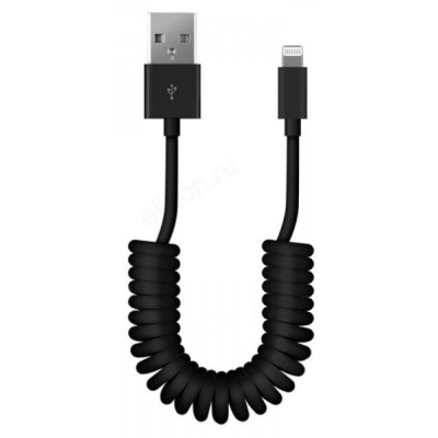 Кабель USB - 8pin 1м SmartBuy (iK-512sp black)/500 спиральный