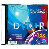 Диск SMART BUY DVD+R4,7 16x Slim (5) Диск SMART BUY DVD+R4,7 16x Slim (5)