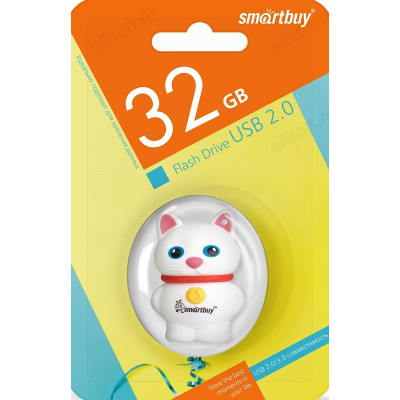 Память USB  32GB SmartBuy Котенок Белый (SB32GBCatW)-1