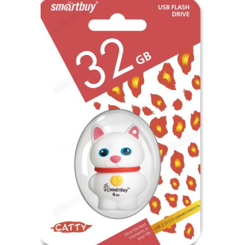 Память USB  32GB SmartBuy Котенок Белый (SB32GBCatW)-2