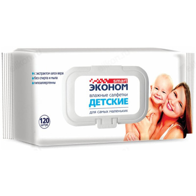 Салфетки влажные Smart эконом детские 120шт