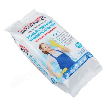 Салфетки влажные Smart эконом антибактериальные для уборки, 6в1, 80 шт