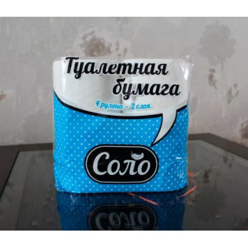 Бумага туалетная СОЛО 2сл (4шт/уп)