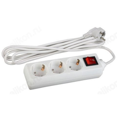 Удлинитель Союз 3гн. 3м, с/з, 3500 Вт