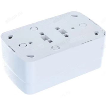 Розетка двойная с заземлением СОЮЗ Электра белая еврослот 0020-3