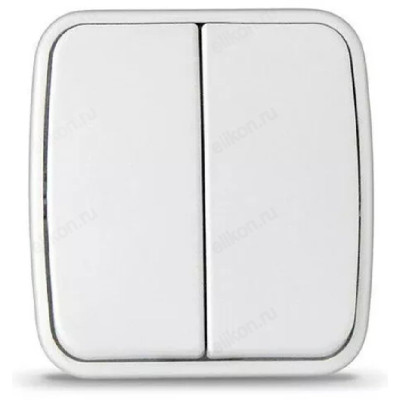 Выключатель 2-клавишный СОЮЗ Электра белый еврослот 0031