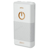 Power Bank 20000 mAh Micro USB - USB, 2.1A Perfeo SPLASH, White